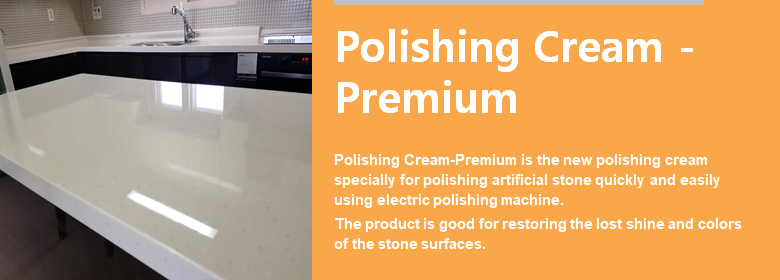 ConfiAd® Polishing Cream-Premium is the new polishing cream specially for polishing artificial stone quickly and easily using electric polishing machine. 
The product is good for restoring the lost shine and colors of the stone surfaces.